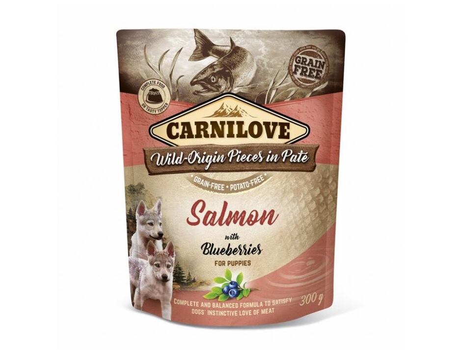 Carnilove Dog Pouch Paté Salmon & Blueber Puppies 300g