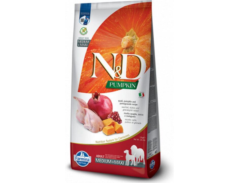 N&D Pumpkin DOG Adult M/L Wachtel & Granatapfel 12 kg